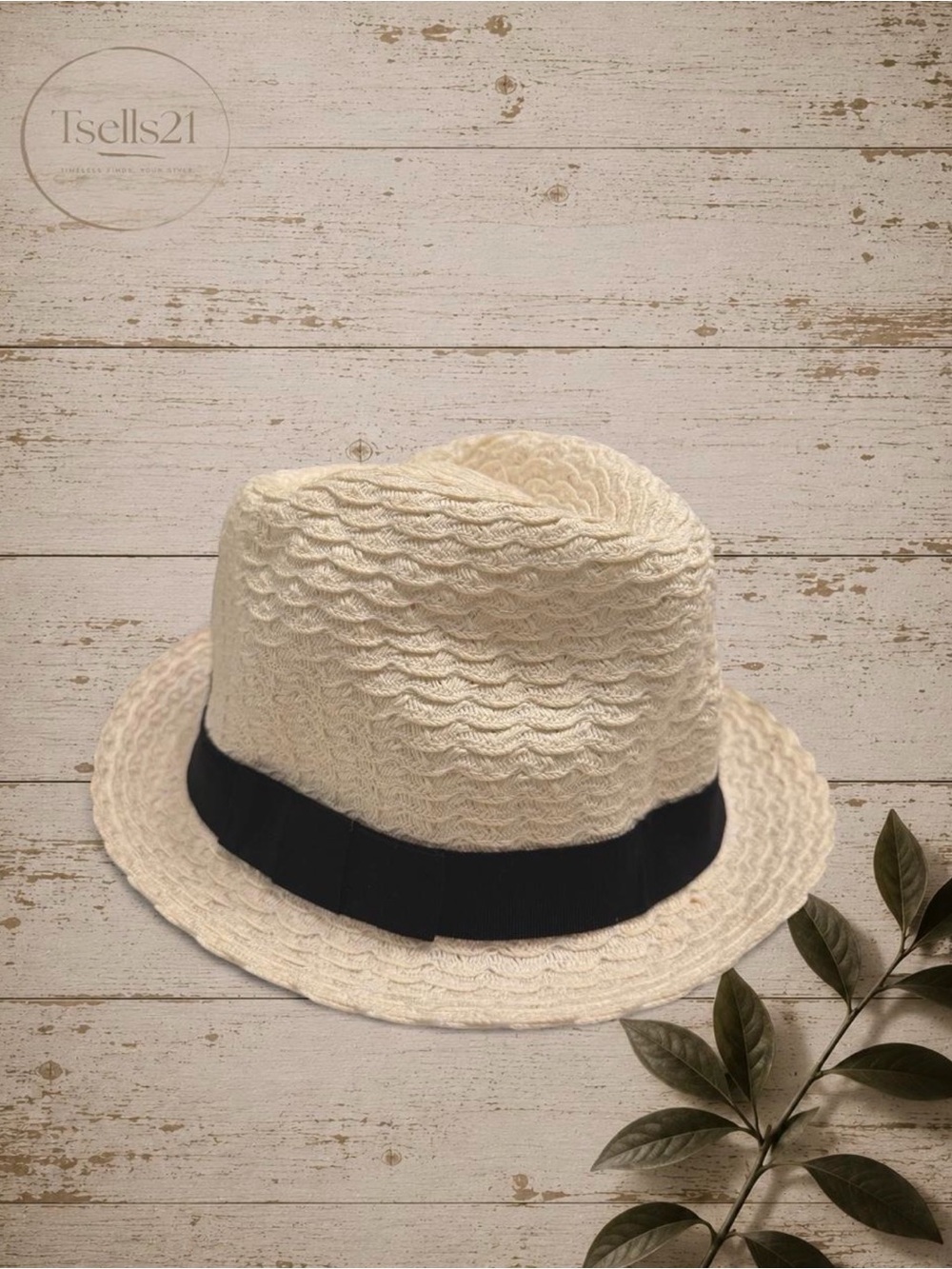 Classic Cream Straw Fedora Hat